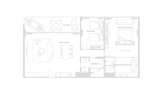 Apartment floor plan, 2 bedrooms in Surfhouse Residences No. 11008