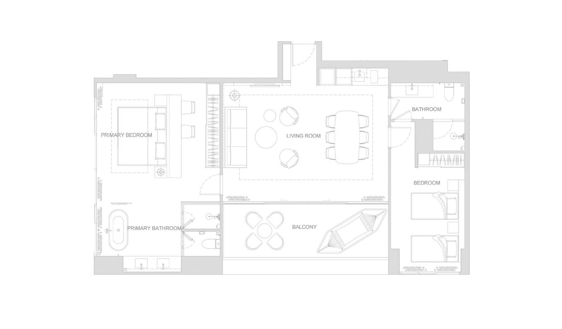 Apartment floor plan, 2 bedrooms in Surfhouse Residences No. 11007
