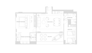 Apartment floor plan, 2 bedrooms in Surfhouse Residences No. 11007